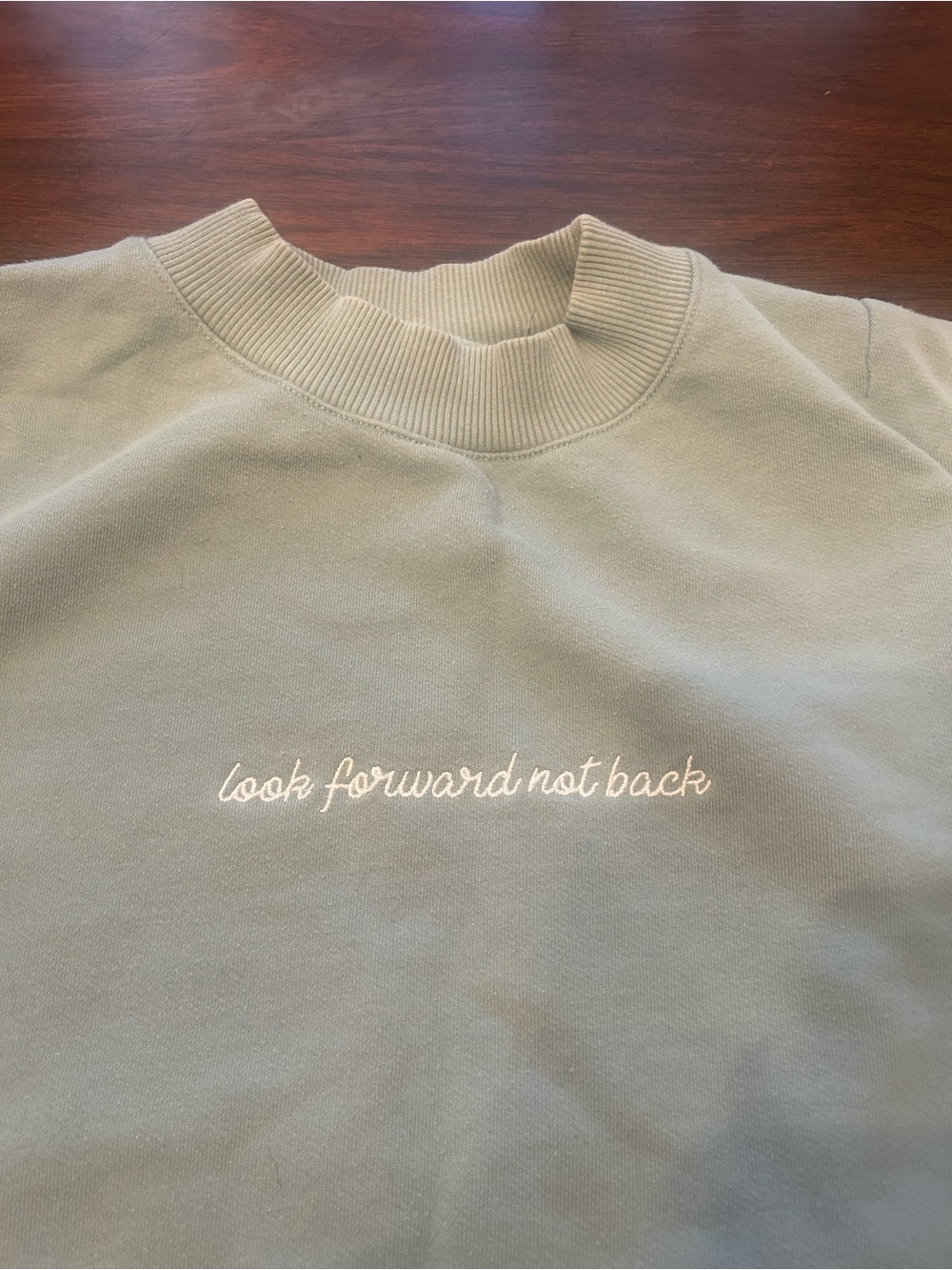 Topman Sage Green Crewneck Sweatshirt with White Label